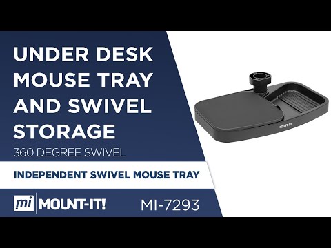 Under Desk Swivel Storage Tray with Mouse Pad