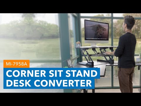Corner Sit Stand Desk Converter