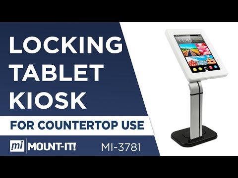 Secure iPad Enclosure Countertop Kiosk, Fits iPad 9.7 and 10.1 Tablets