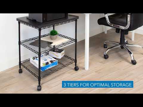 Three-Tier Large Printer Cart with Wheels