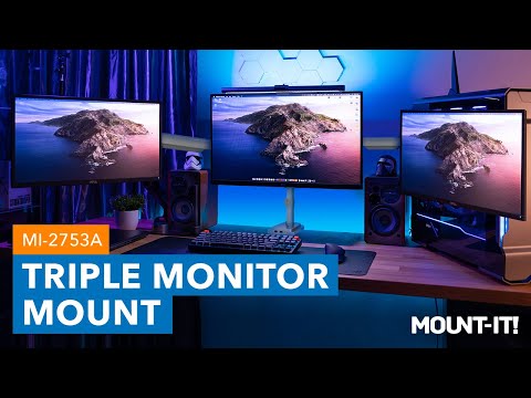 Triple Monitor Desk Mount w/ USB, USB-C & Audio Ports