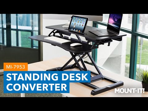Adjustable Standing Desk Converter With Keyboard Tray