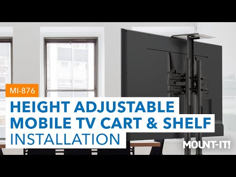 Height Adjustable Mobile TV Cart & Shelf