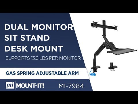 Dual Monitor Sit Stand Desk Mount with USB 3.0 Ports