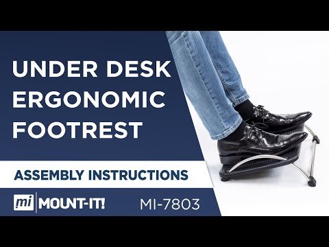 Mount-It MI-7803 Adjustable Under Desk Ergonomic Footrest - Black