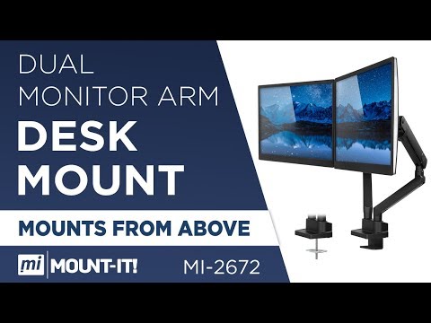 Dual Monitor Desk Mount With Mechanical Springs