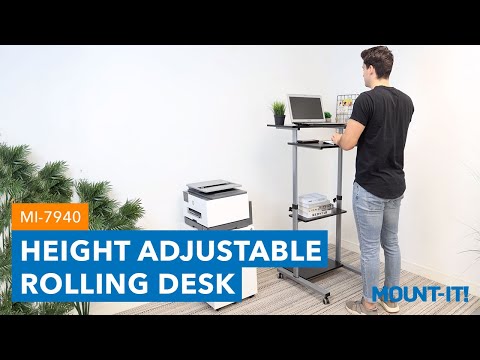 Height Adjustable Rolling Stand up Desk