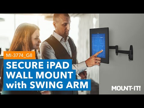 Secure iPad Wall Mount Enclosure w/ Swing Arm for iPad Generations 8 and 9
