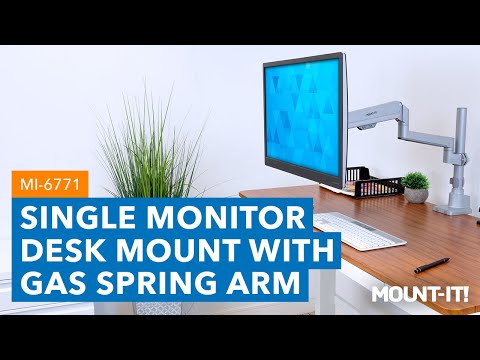 Full Motion Single Monitor Desk Mount, Height Adjustable with Gas Spring Arm