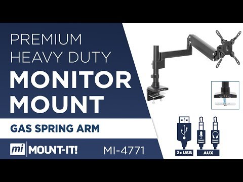 Heavy Duty Monitor Desk Mount w/ USB & Multimedia Ports