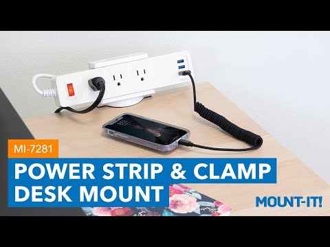 Power Strip and Clamp Desk Mount