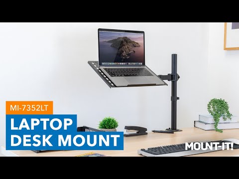 Full Motion Laptop Desk Mount with Cooling Tray