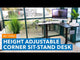 Height Adjustable Corner Sit-Stand Desk