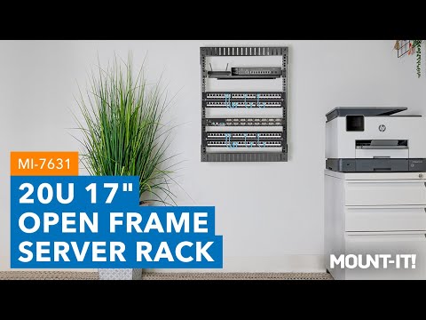 12U Black Steel Open Frame Wall Rack