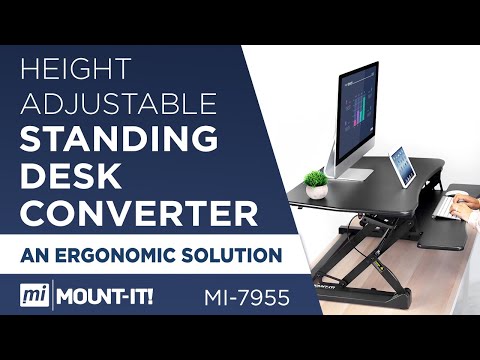 Standing Desk Sit-Stand Desk Converter Height Adjustable, Large Surface Area