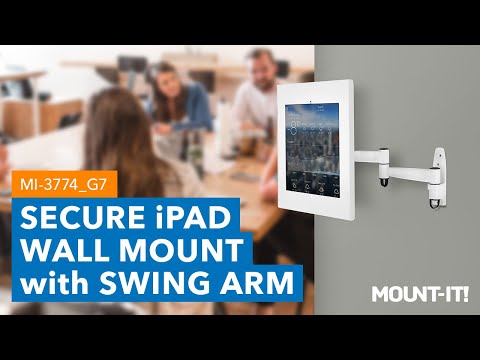 Secure iPad Wall Mount Enclosure w/ Swing Arm for iPad 7