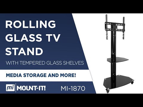 TV Rolling Cart with Two Shelves