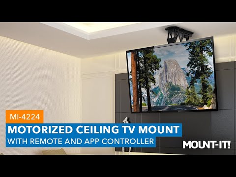 Motorized Ceiling TV Mount with Remote and App Controller