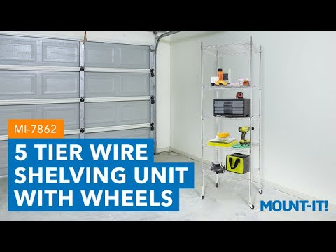 5 Tier Wire Shelving with Wheels