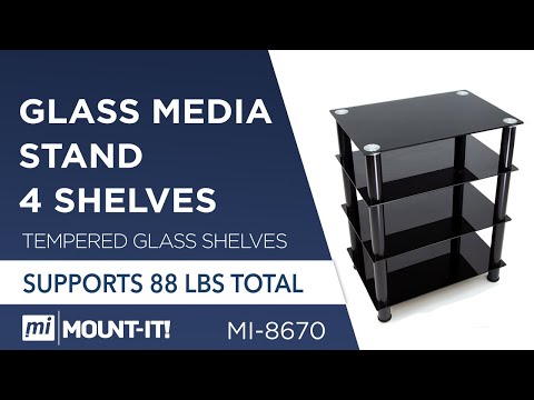 Four-Tiered Glass A/V Media Stand