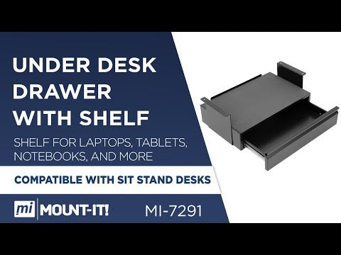 Under Desk Pull-Out Drawer Kit with Shelf