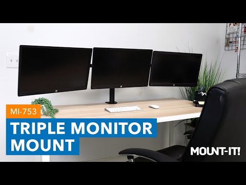 Mount-It! Adjustable Triple Monitor Mount Up to 32 Black MI-753XL