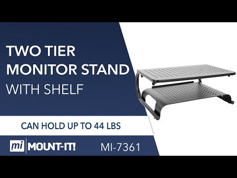 Two Tier Monitor Stand with Shelf