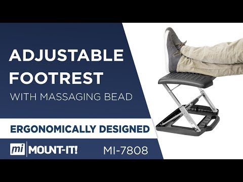 Mount-It! Under Desk Office Footrest with 3-Level Height Adjustment and Rolling Massaging Surface | 17 x 13 Inches