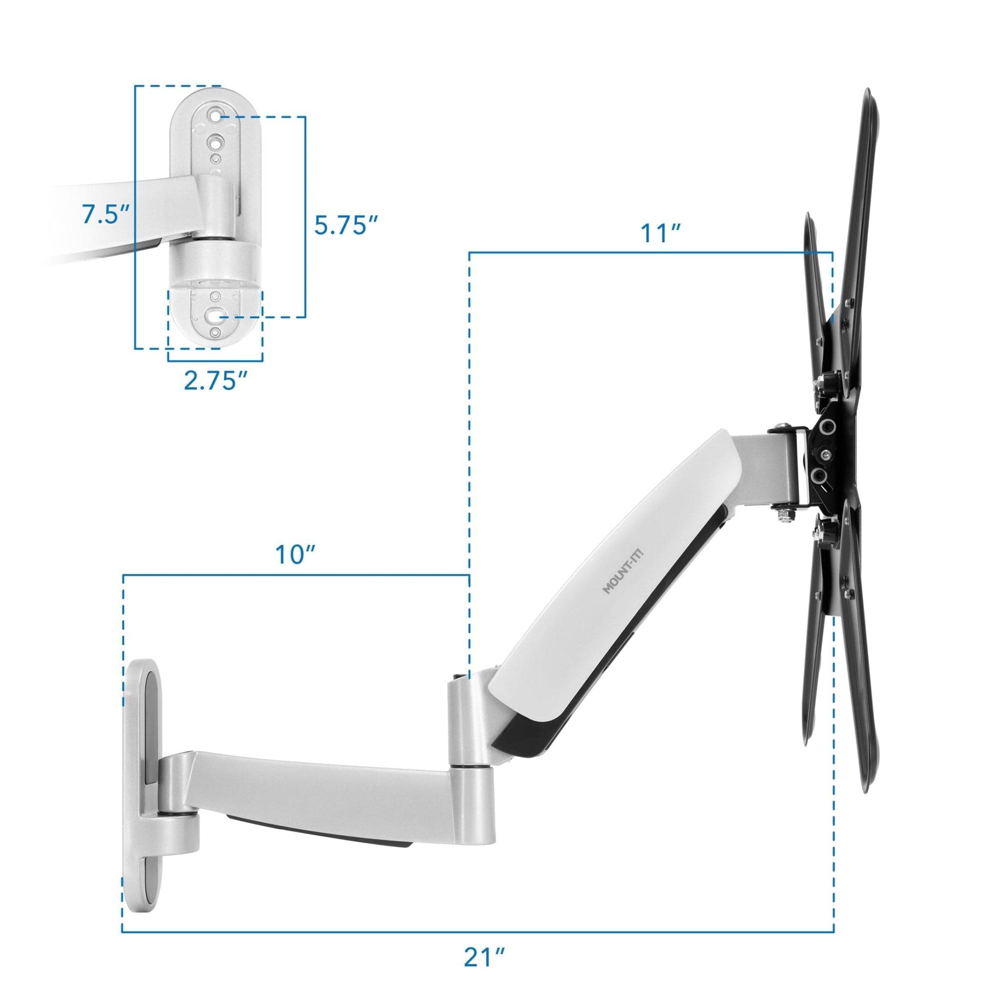 Large TV Wall Mount w/ Gas Spring Arm - Mount-It!