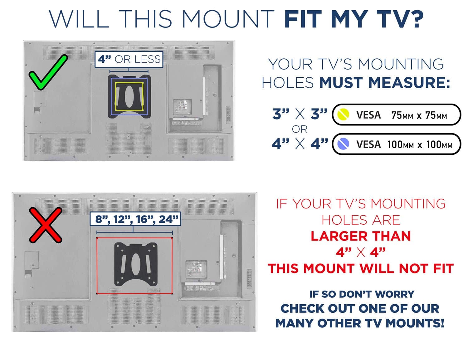 Low Profile Fixed TV Mount - Mount-It!