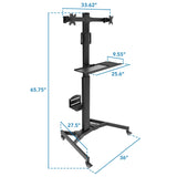 Mobile PC Workstation for Dual Monitors - Mount-It!