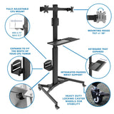 Mobile PC Workstation for Dual Monitors - Mount-It!