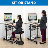 Mobile Standing Desk with Retractable Keyboard - Mount-It!