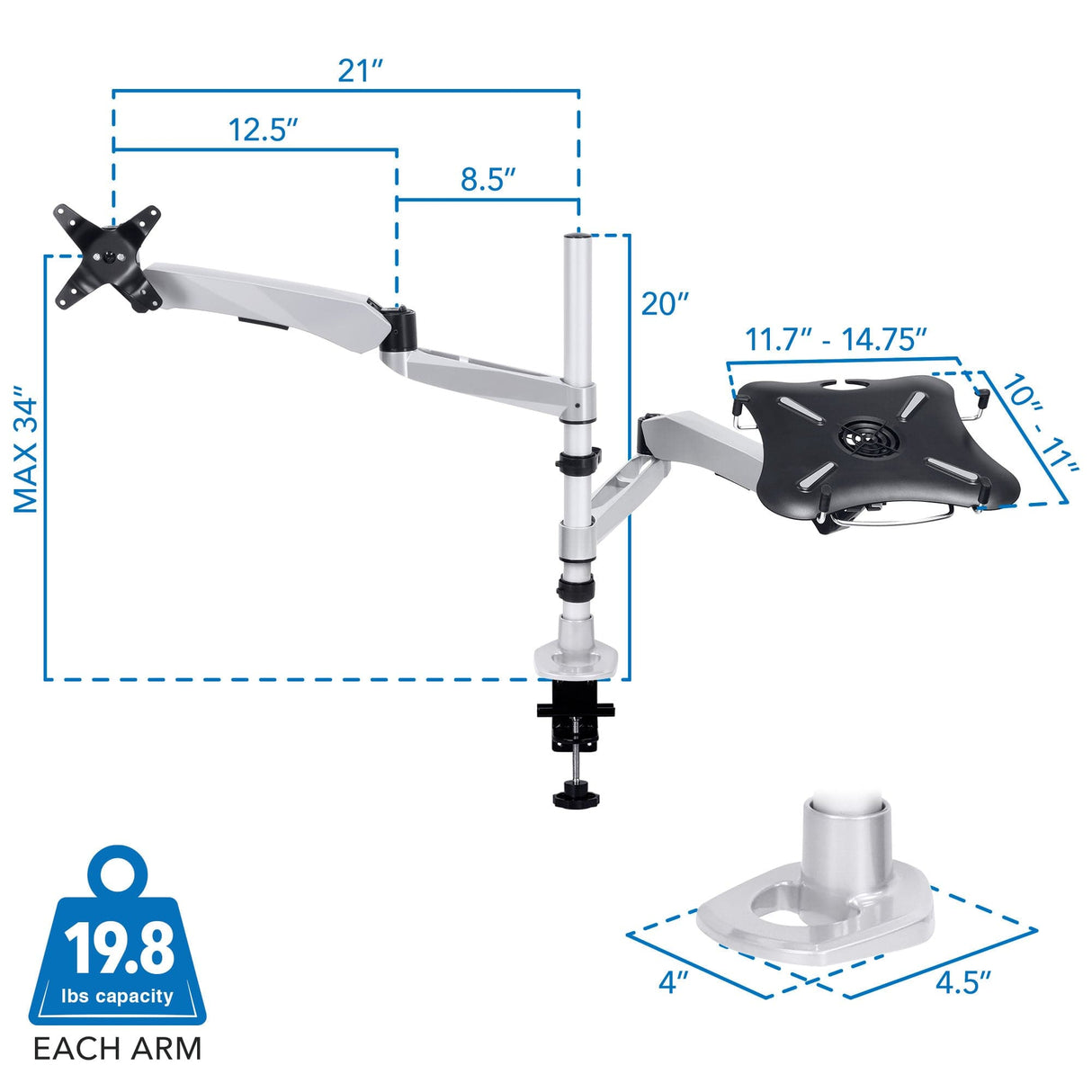 Monitor and Laptop Desk Mount - Mount-It!