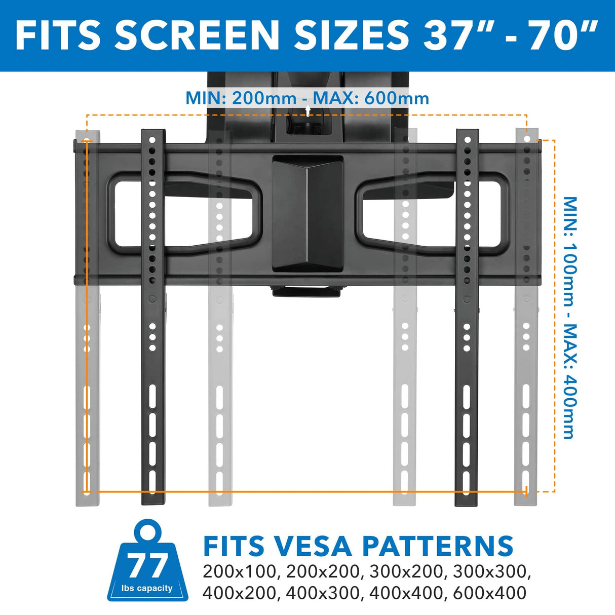 Motorized Fireplace TV Wall Mount | Fits 40-70 Inch TV Screen - Mount-It!