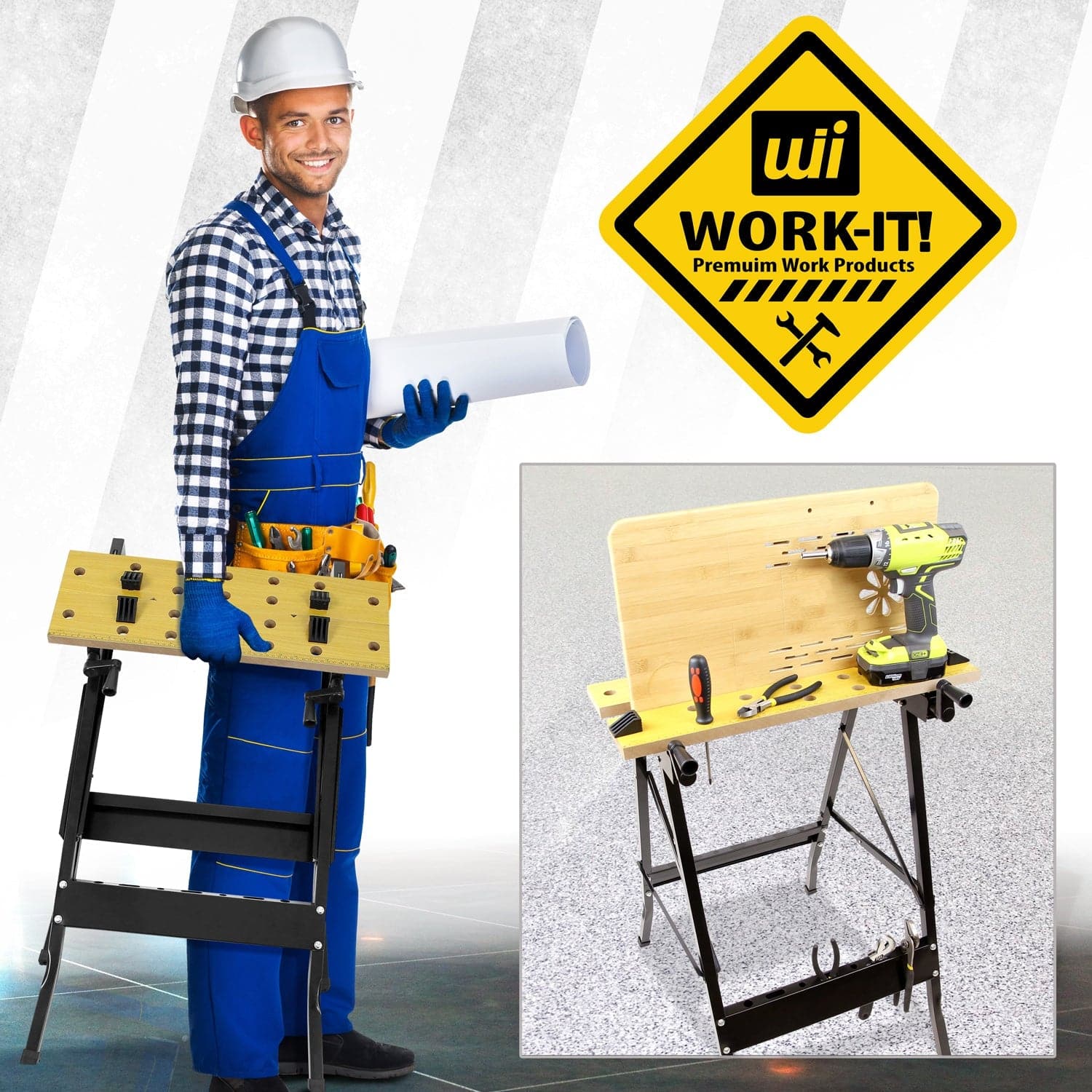 Portable Workbench with Clamps - Mount-It!