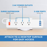 Power Strip and Clamp Desk Mount - Mount-It!