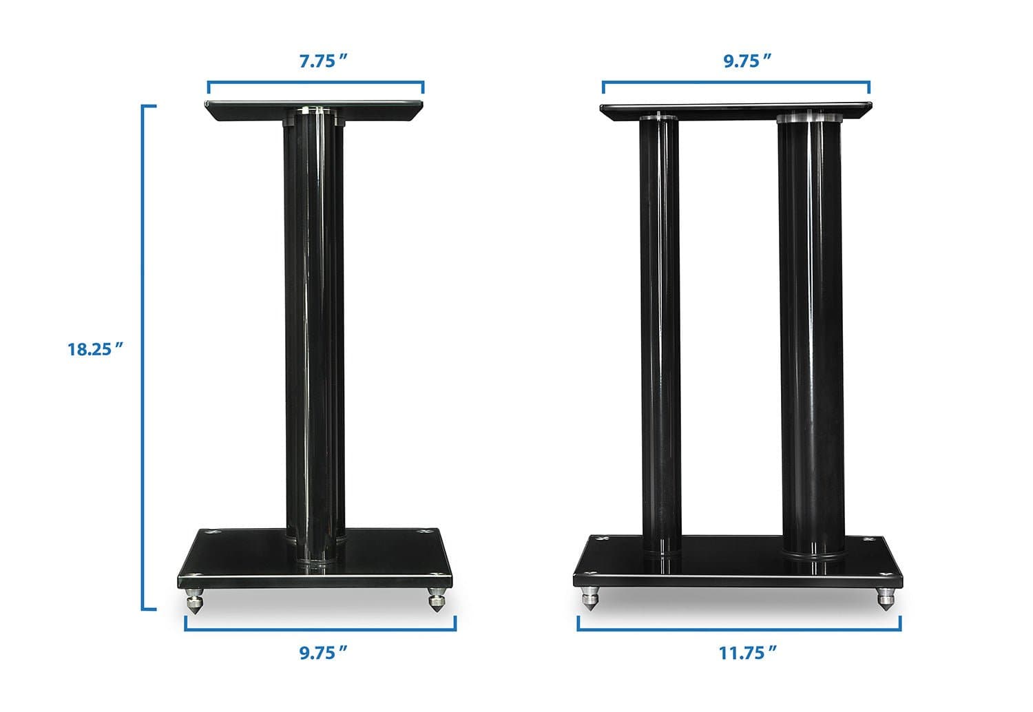 Premium Aluminum Glass Speaker Stands (pair) - Mount-It!