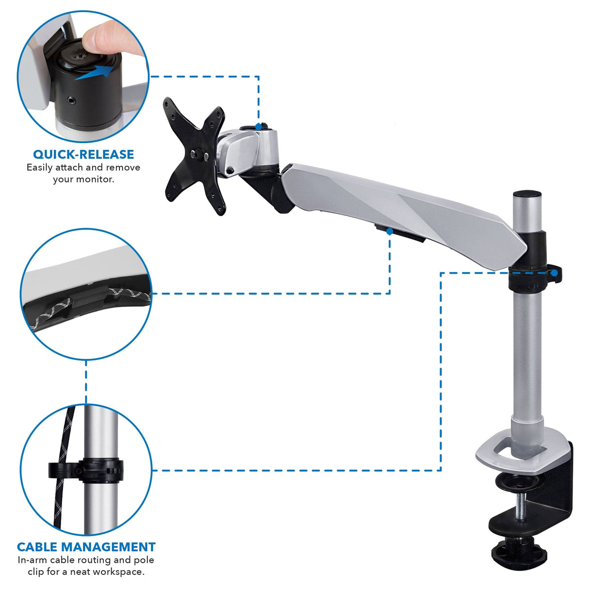 Premium Single Monitor Desk Mount - Mount-It!