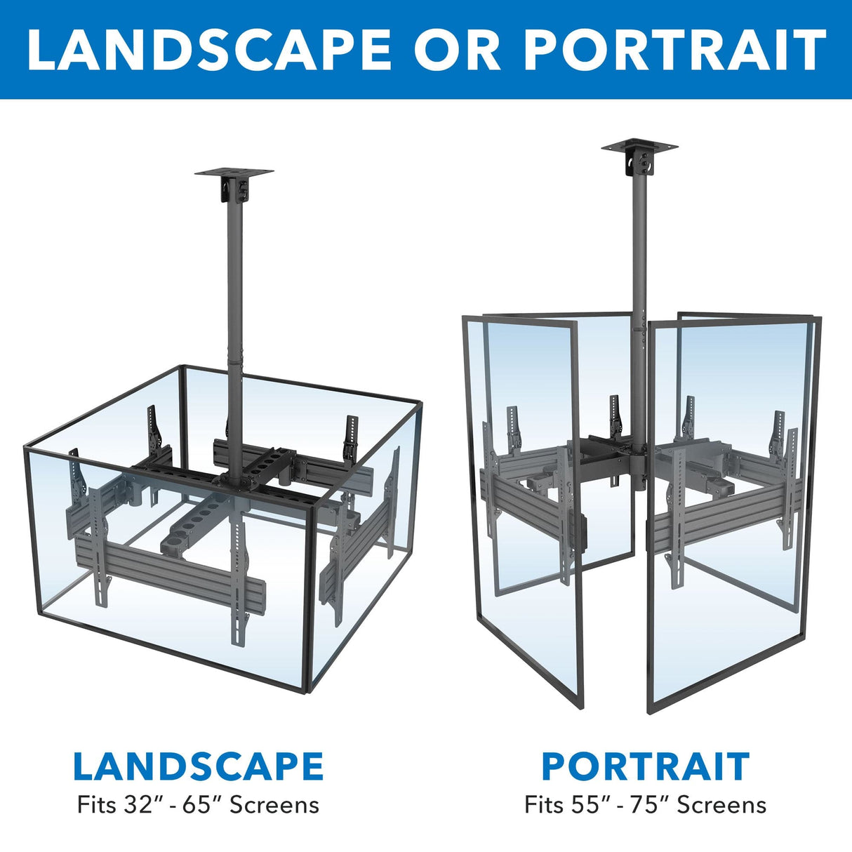 Quad TV Display Ceiling Mount - Mount-It!