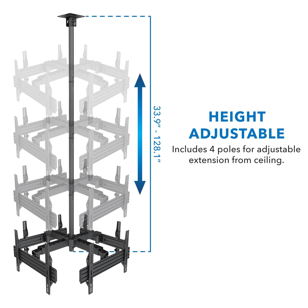 Quad TV Display Ceiling Mount - Mount-It!