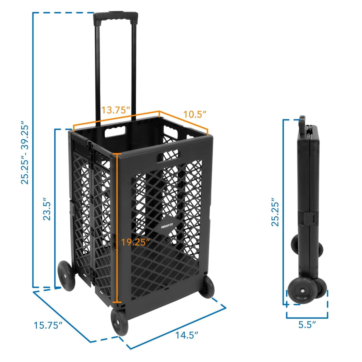 Rolling Mesh Utility Cart - Mount-It!