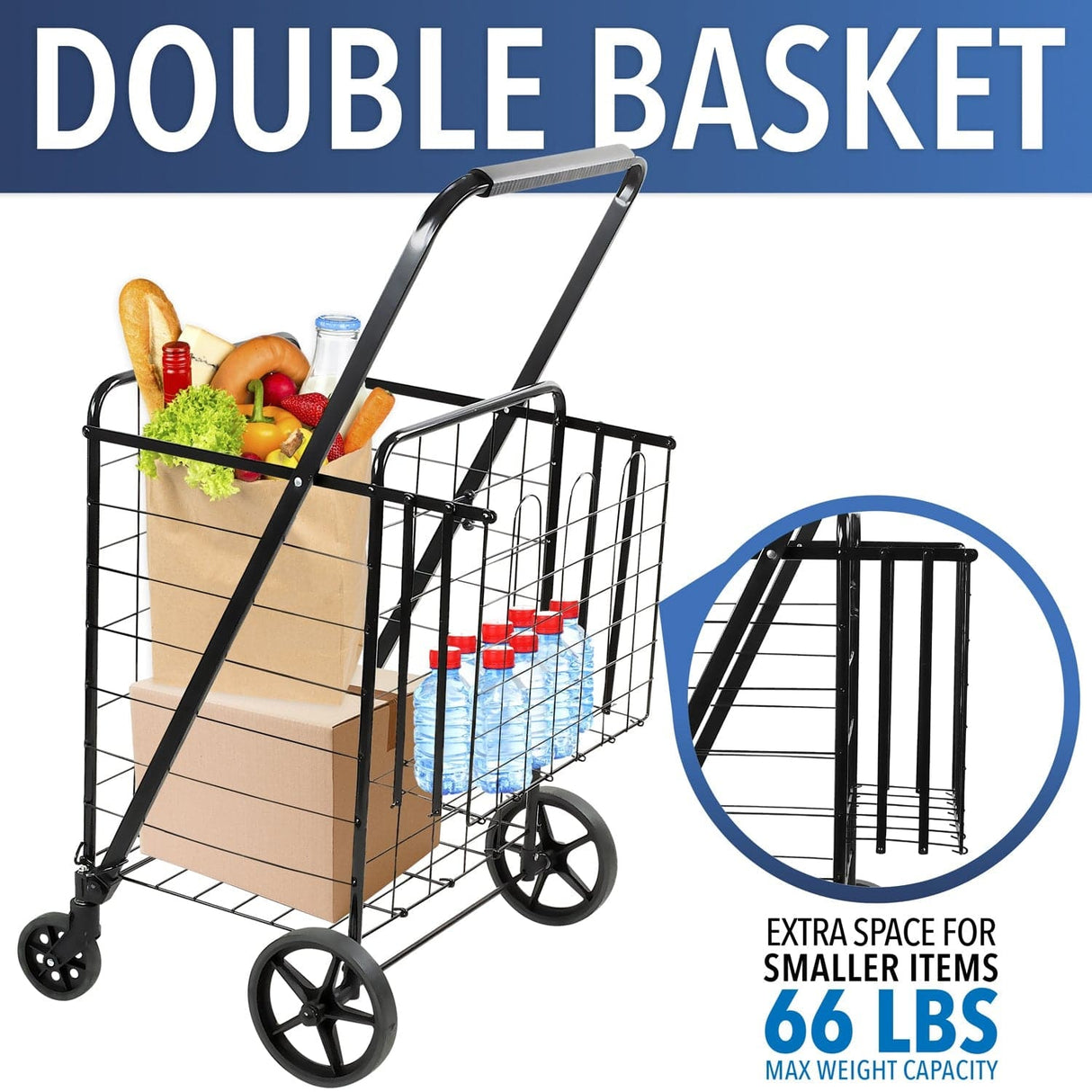 Rolling Utility Shopping Cart - Mount-It!