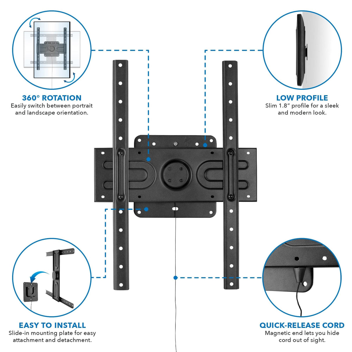 Rotating TV Wall Mount | 37" to 80" Screens - Mount-It!