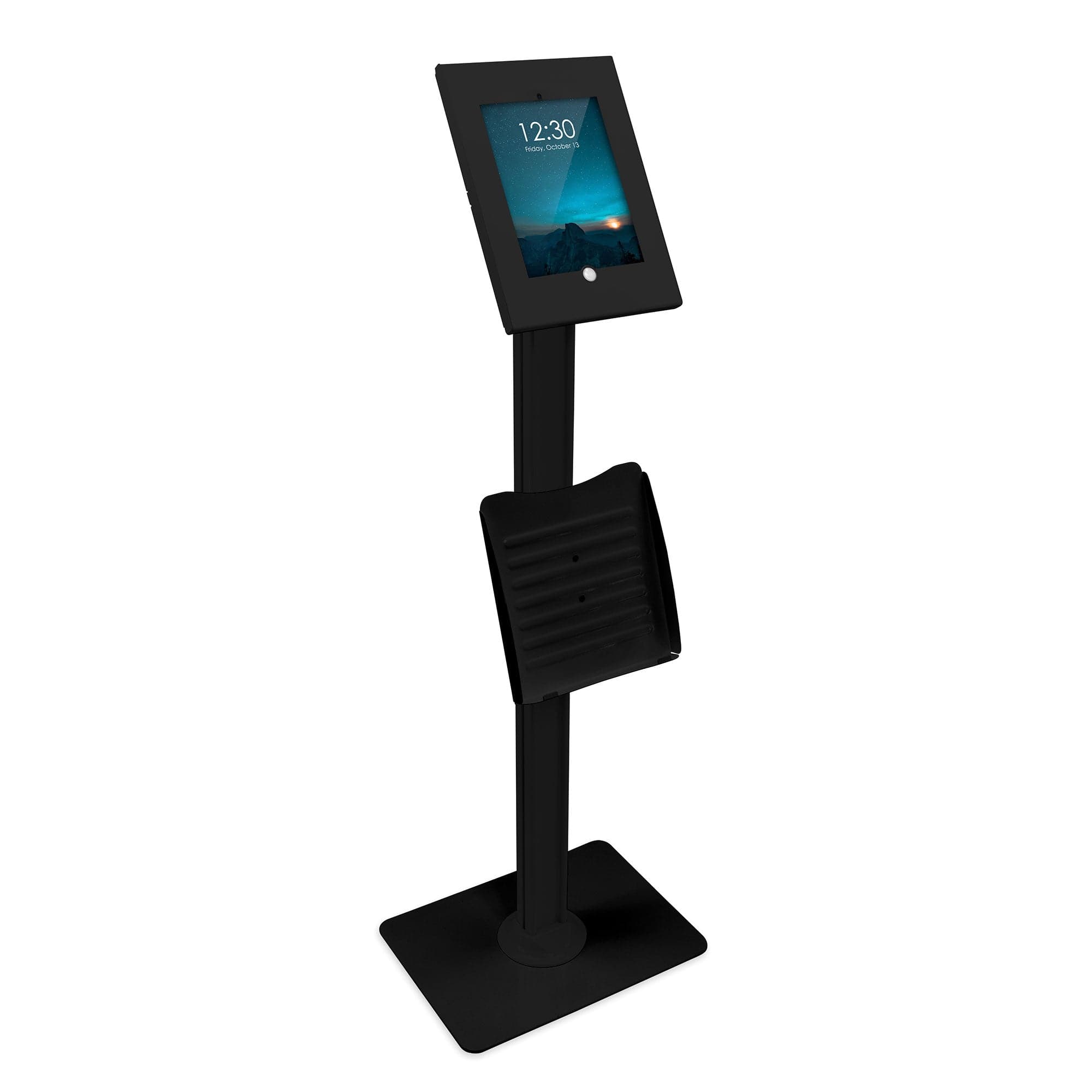 Secure iPad Floor Stand With Document Holder for 8th Generation iPad - Mount-It!