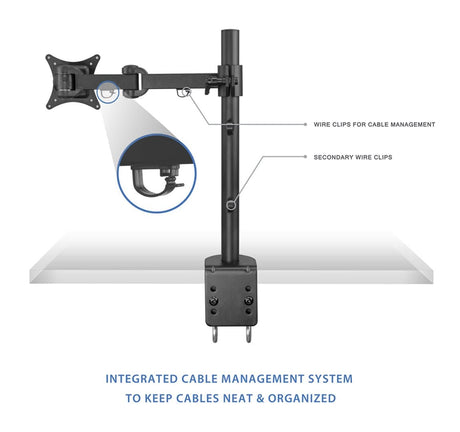 Single Arm Articulating Monitor Desk Mount - Mount-It!