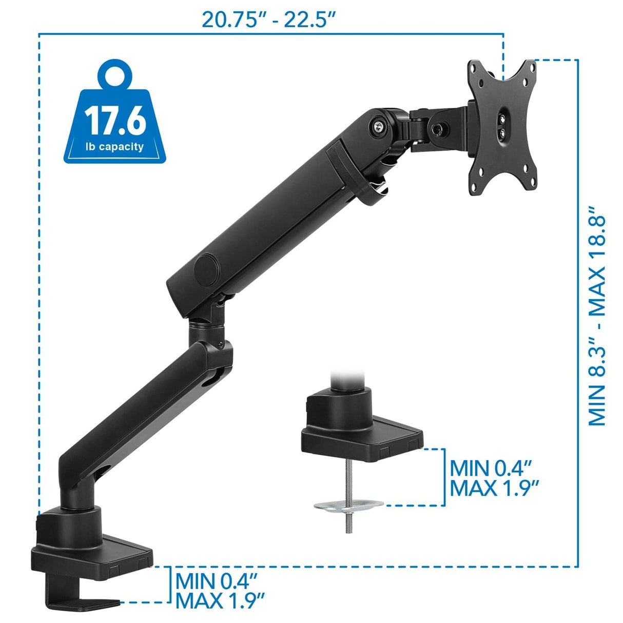 Single Monitor Desk Mount - Mount-It!