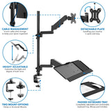 Single Monitor Sit-Stand Desk Mount with Keyboard Tray - Mount-It!