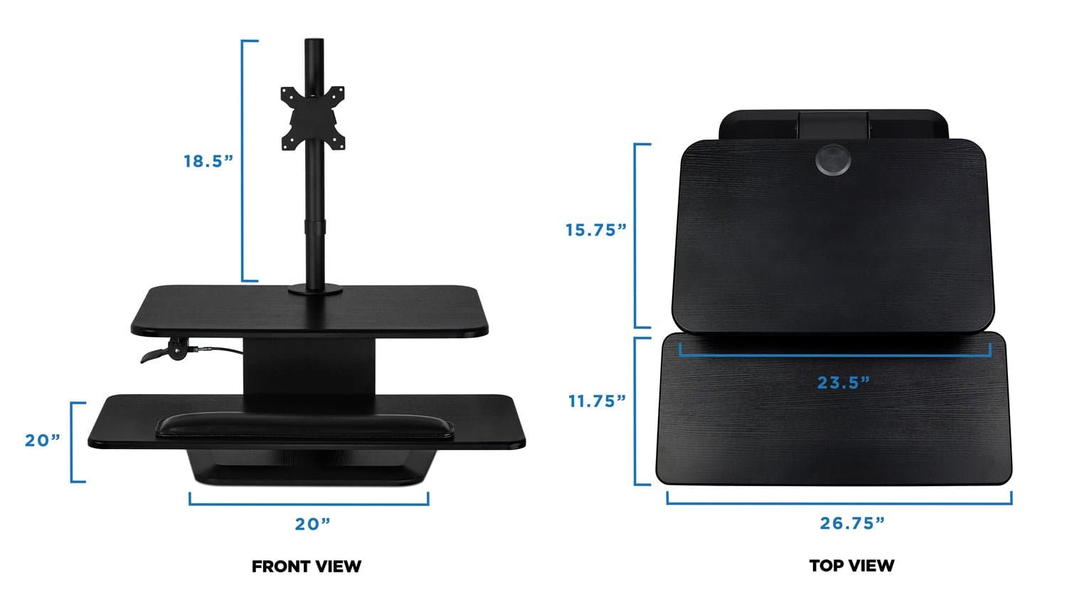 Sit-Stand Workstation with Single Monitor Mount - Mount-It!