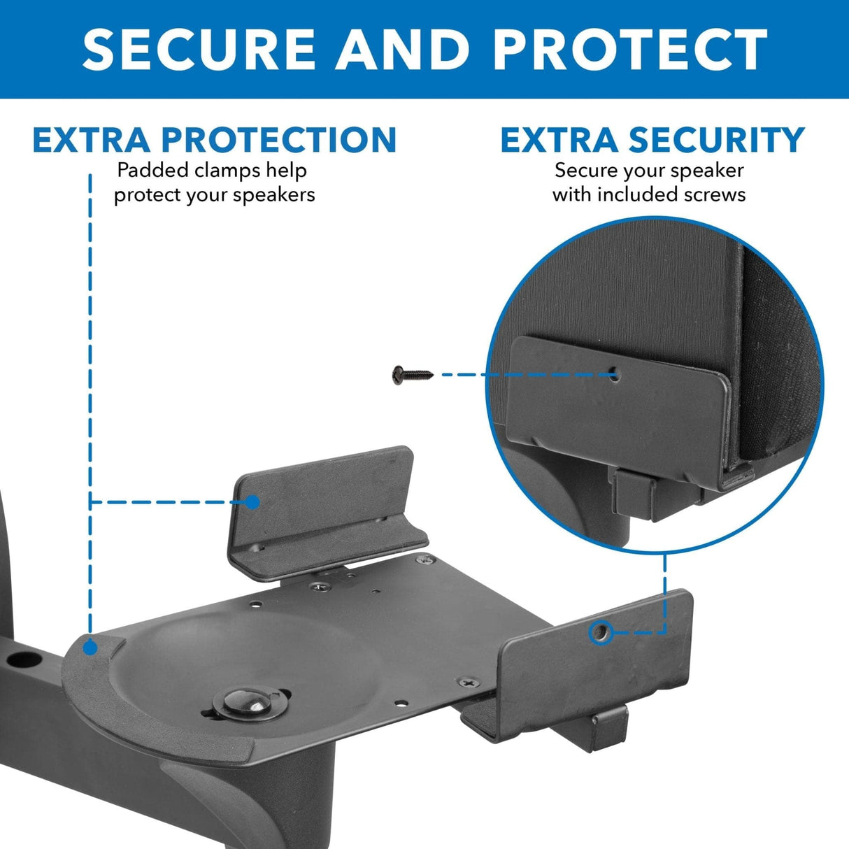 Speaker Wall Mounts w/ Sliding Clamps (pair) - Mount-It!